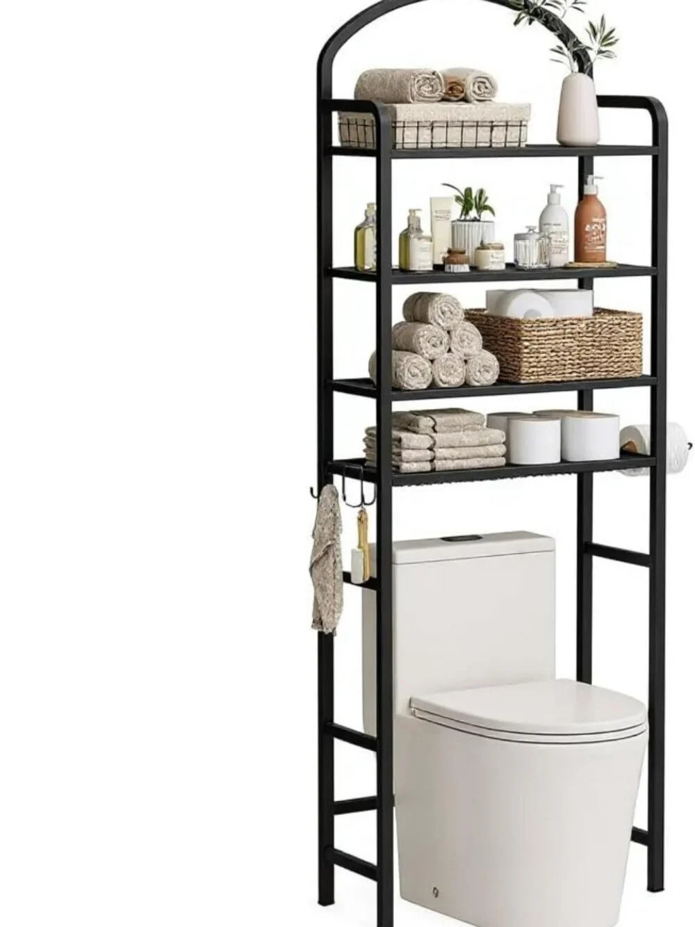 4-Tier Bathroom Organizer Shelf - Space-Saving Over The Toilet Storage Unit